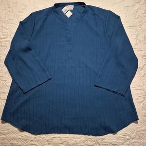 Van Heusen women's XL dark teal blouse  3/4 sleeve NWT